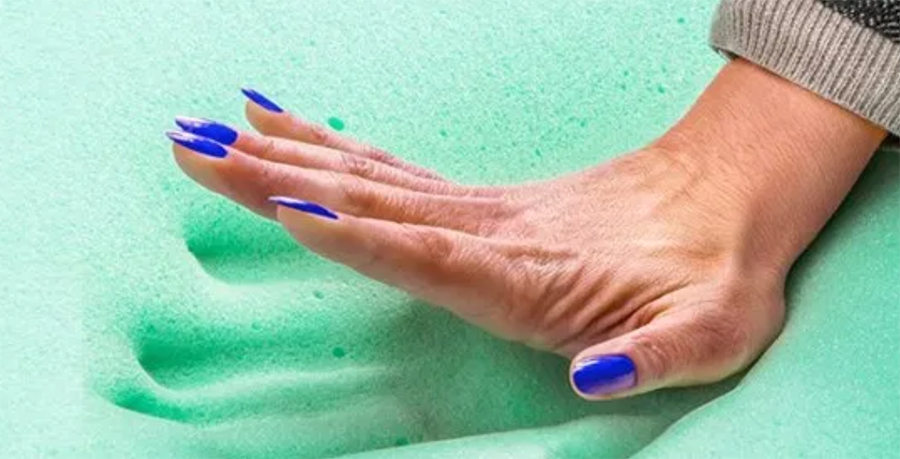Hand on Koosh Memory Foam