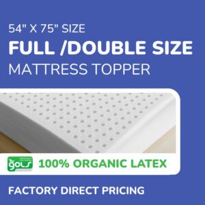 Full/Double Organic Latex Mattress Topper