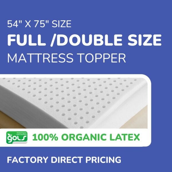 Full/Double Organic Latex Mattress Topper