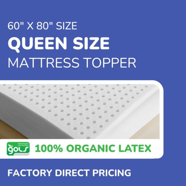 Queen Organic Latex Mattress Topper