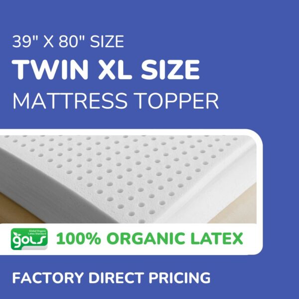 Twin XL Organic Latex Mattress Topper